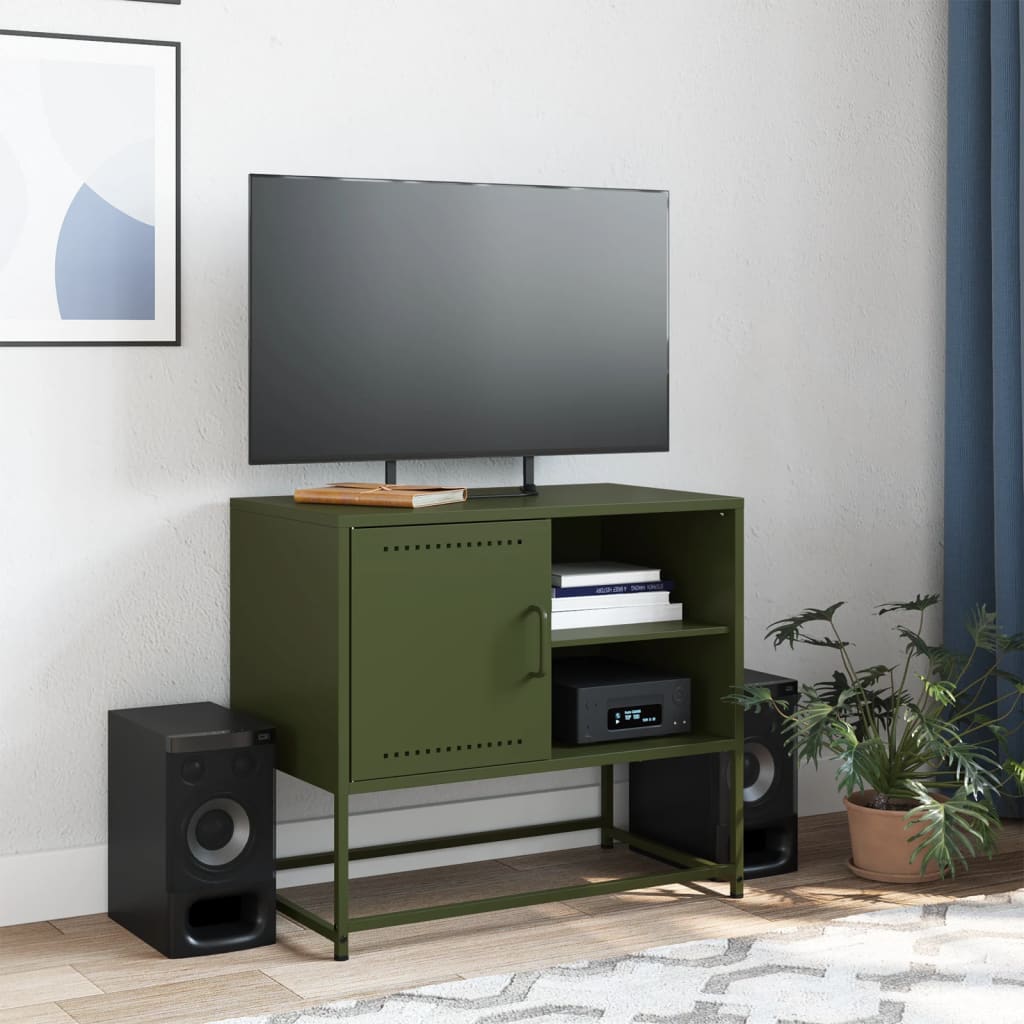 Mobile TV Giallo Senape 100,5x39x60,5 cm in Acciaio