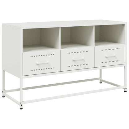 Mobile TV Bianco 100,5x39x60,5 cm in Acciaio