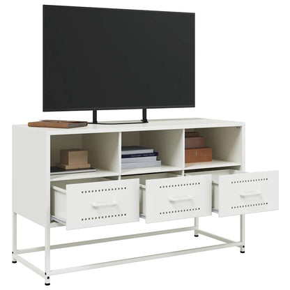 Mobile TV Bianco 100,5x39x60,5 cm in Acciaio