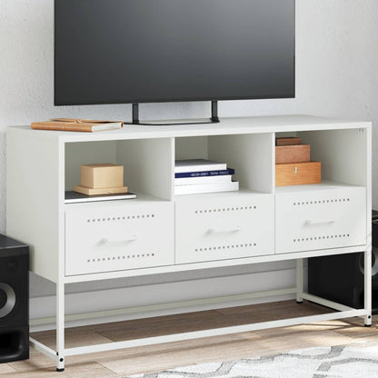 Mobile TV Bianco 100,5x39x60,5 cm in Acciaio