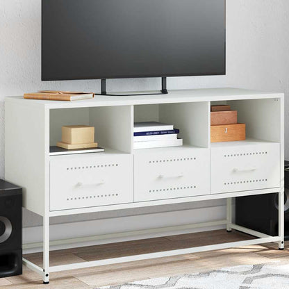 Mobile TV Bianco 100,5x39x60,5 cm in Acciaio
