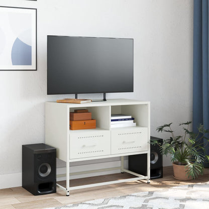 Mobile TV Bianco 68x39x60,5 cm in Acciaio