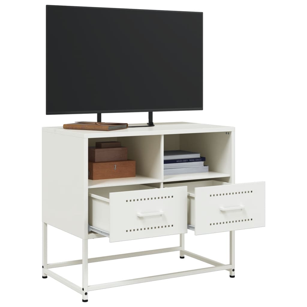 Mobile TV Bianco 68x39x60,5 cm in Acciaio
