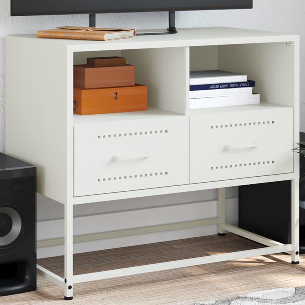 Mobile TV Bianco 68x39x60,5 cm in Acciaio