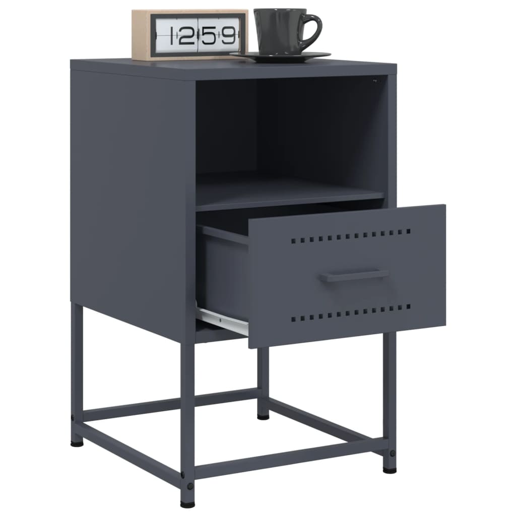 Comodini 2 pz Antracite 36x39x60,5 cm in Acciaio