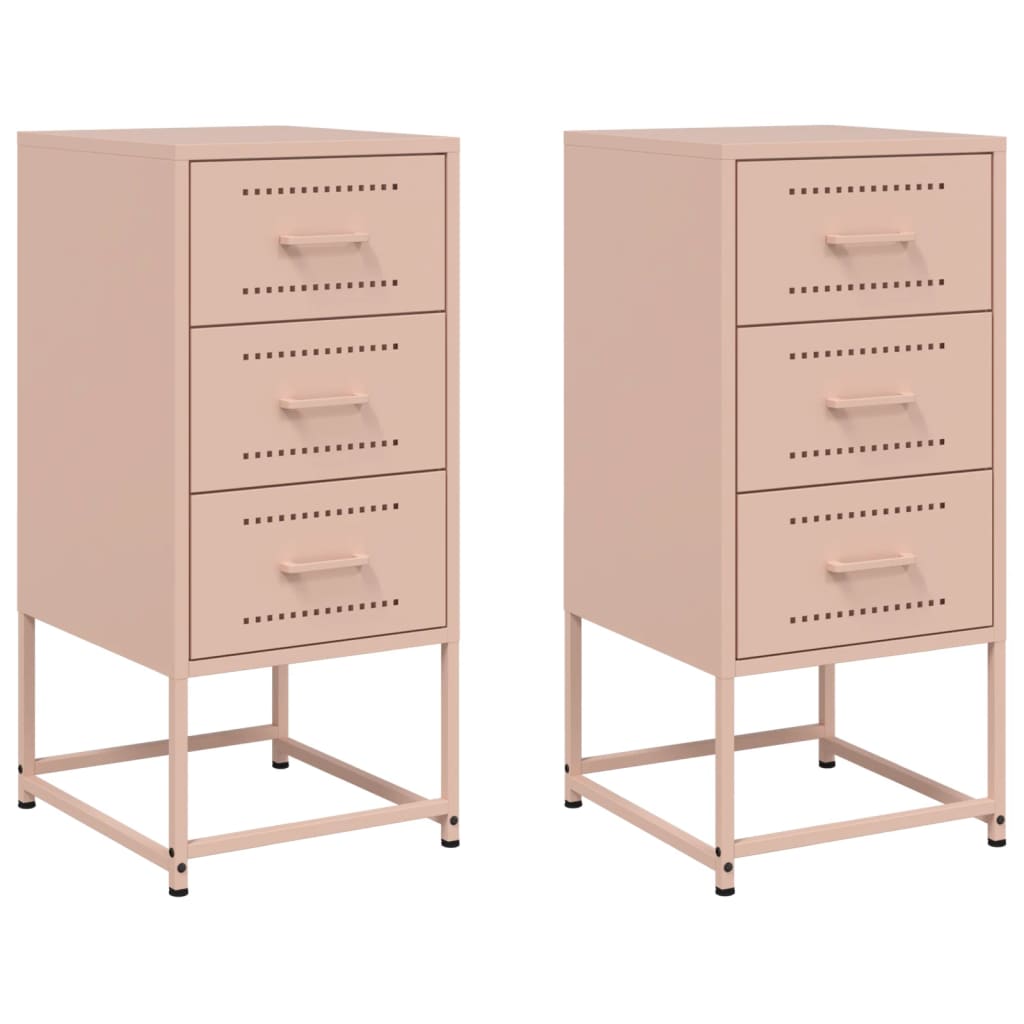 Comodini 2 pz Rosa 36x39x78 cm in Acciaio