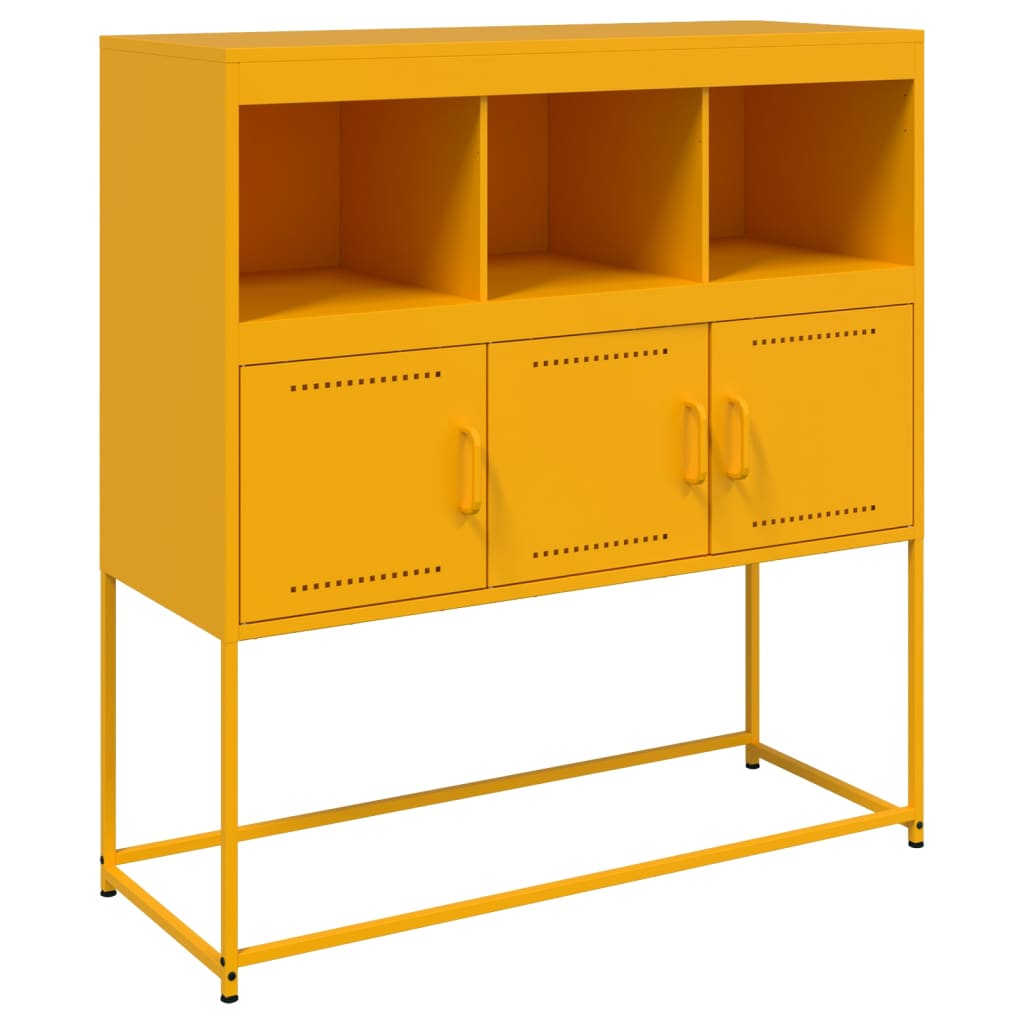 Credenza Giallo Senape 100,5x39x107 cm in Acciaio