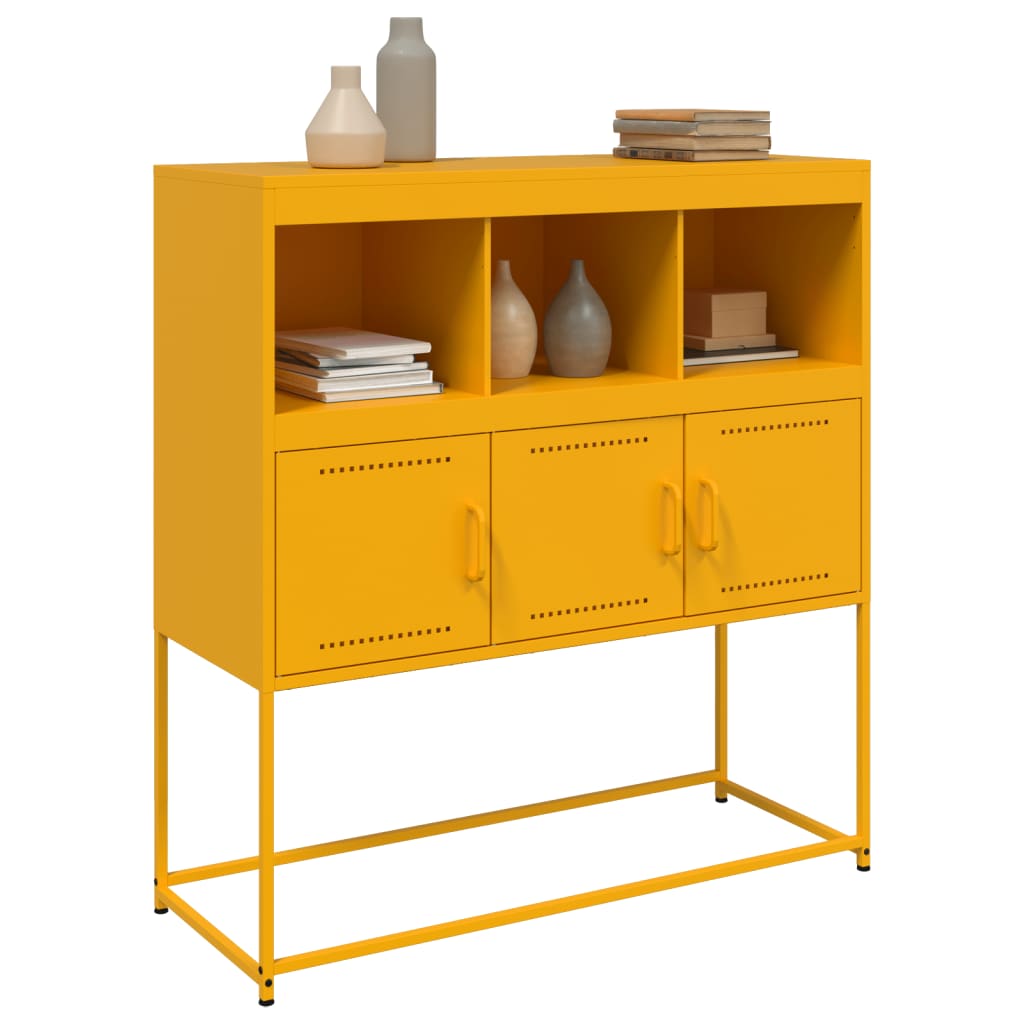 Credenza Giallo Senape 100,5x39x107 cm in Acciaio