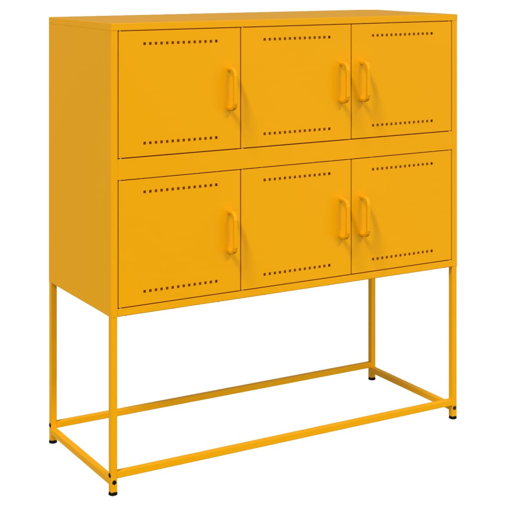 Credenza Giallo Senape 100,5x39x107 cm in Acciaio