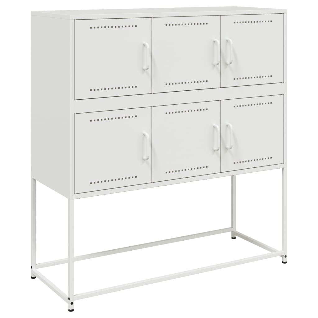 Credenza Bianca 100,5x39x107 cm in Acciaio