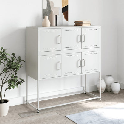 Credenza Bianca 100,5x39x107 cm in Acciaio