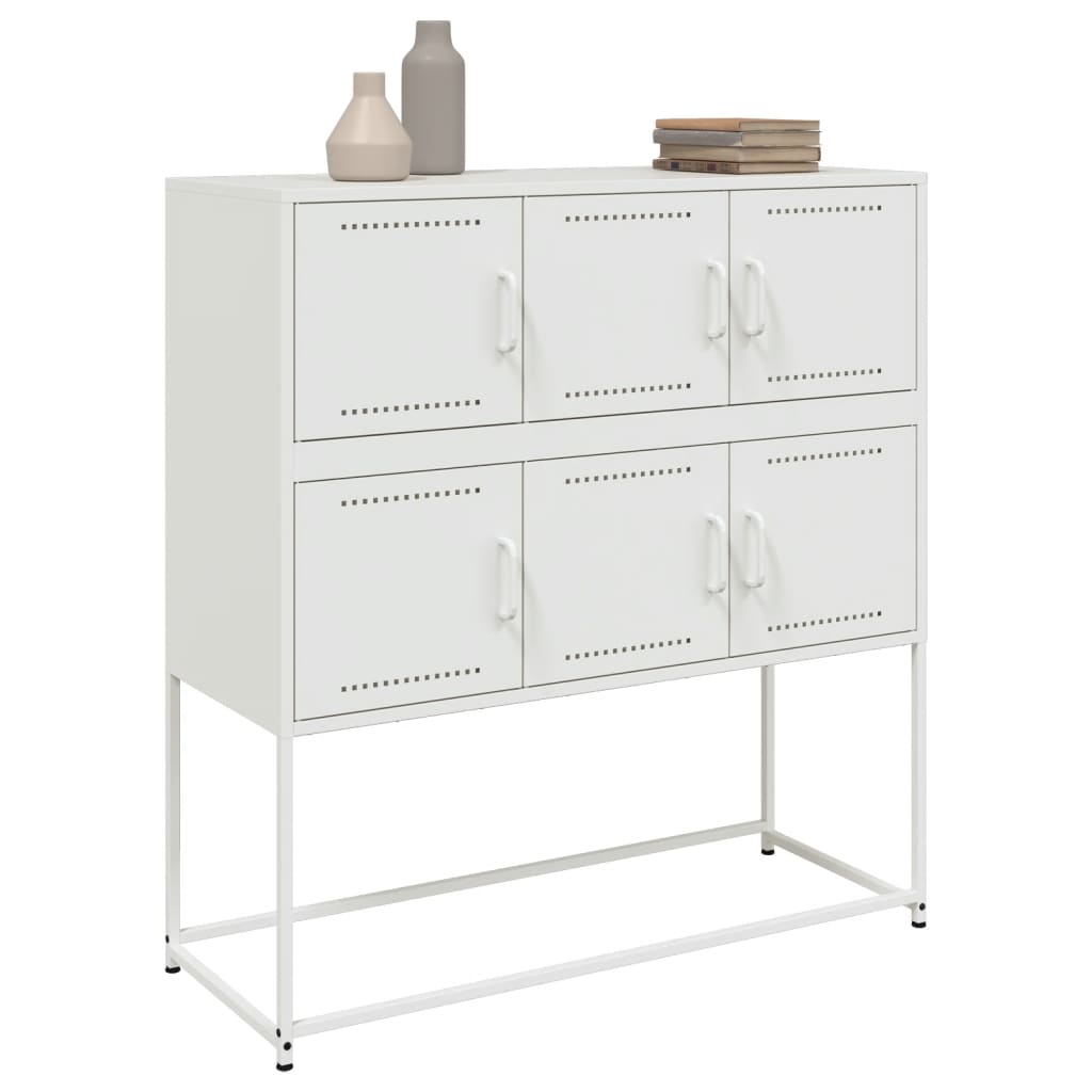 Credenza Bianca 100,5x39x107 cm in Acciaio