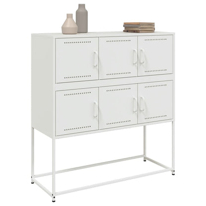 Credenza Bianca 100,5x39x107 cm in Acciaio