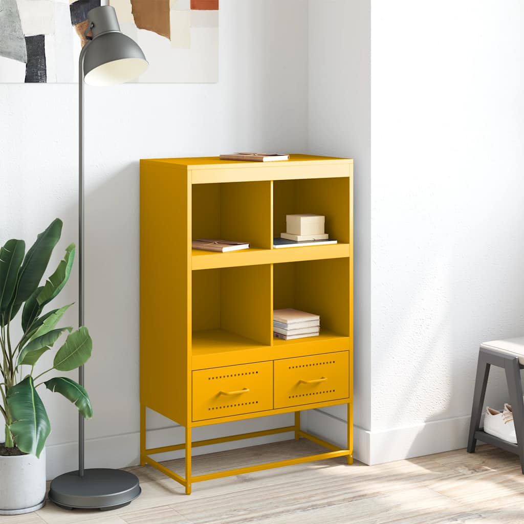 Credenza Giallo Senape 68x39x111,5 cm in Acciaio