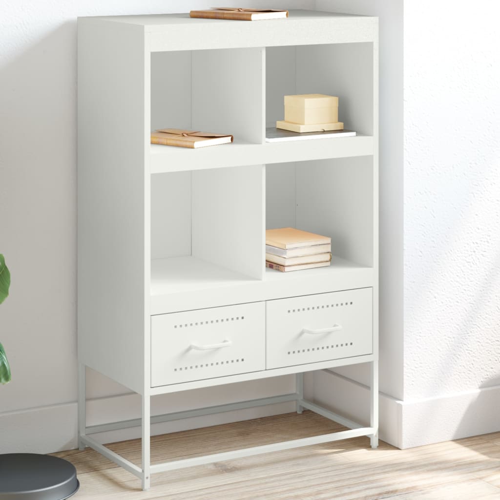Credenza Bianca 68x39x111,5 cm Acciaio