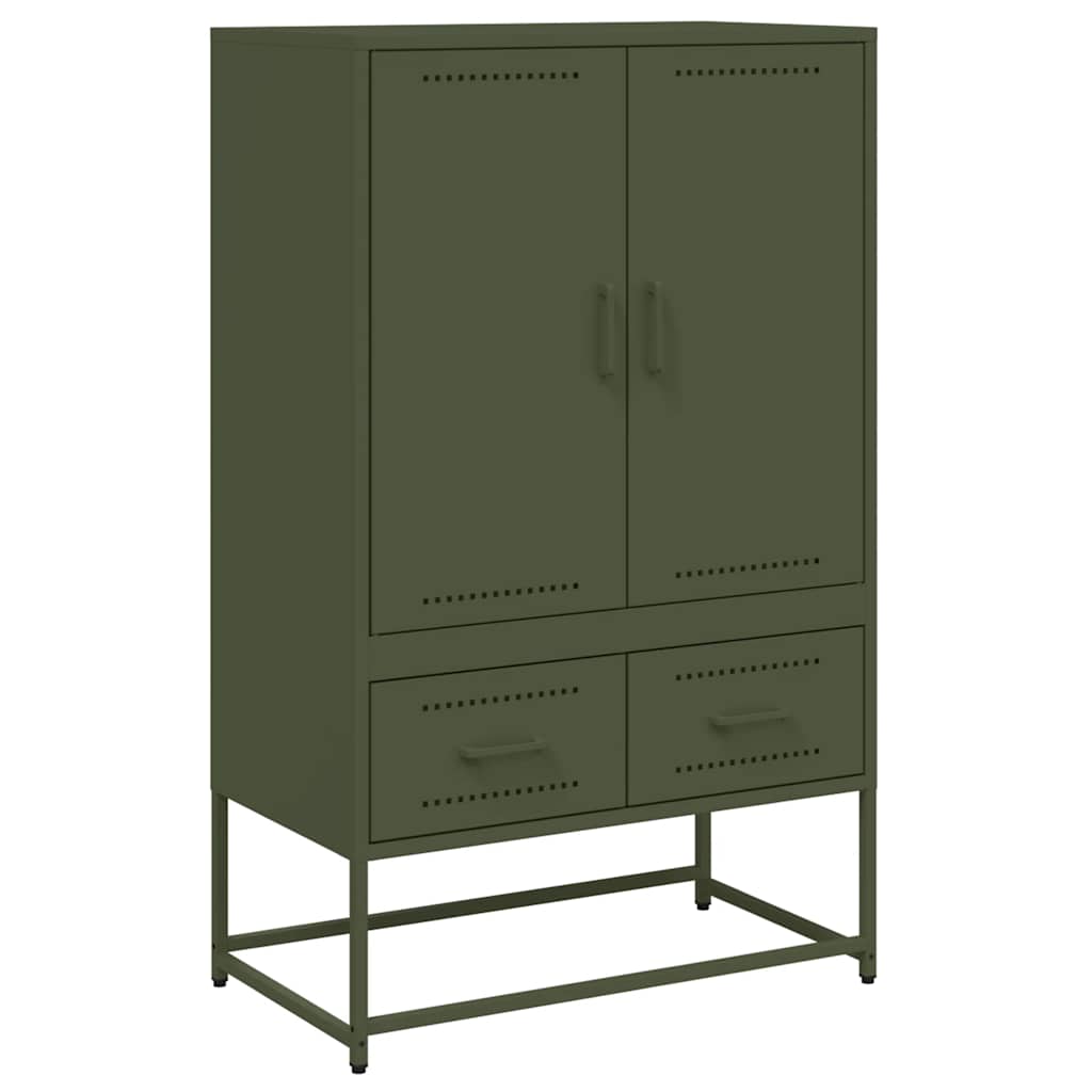 Credenza Verde Oliva 68x39x111,5 cm in Acciaio
