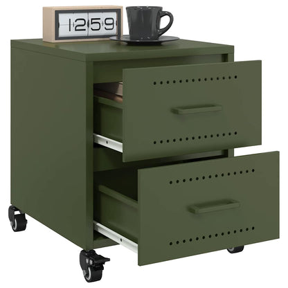 Comodini 2 pz Verde Oliva 36x39x43,5 cm in Acciaio