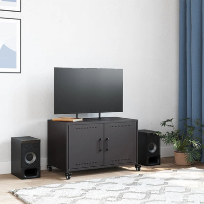 Mobile TV Nero 68x39x43,5 cm in Acciaio