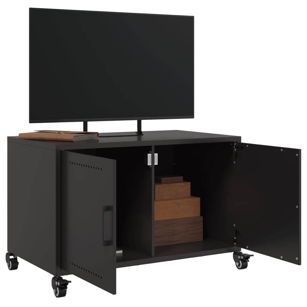 Mobile TV Nero 68x39x43,5 cm in Acciaio