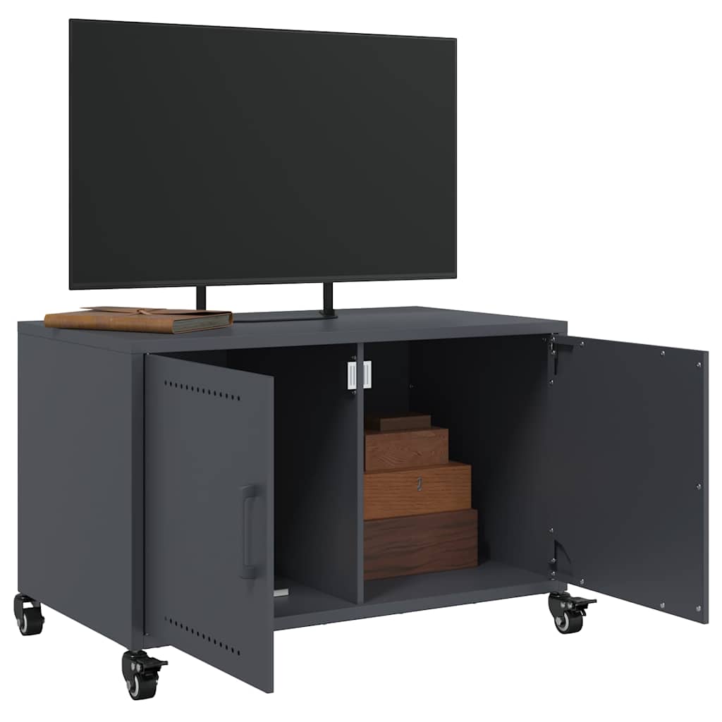 Mobile TV Antracite 68x39x43,5 cm in Acciaio Laminato a Freddo
