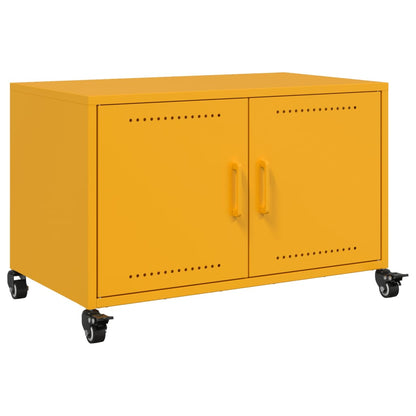 Mobile TV Giallo Senape 68x39x43,5cm Acciaio Laminato a Freddo