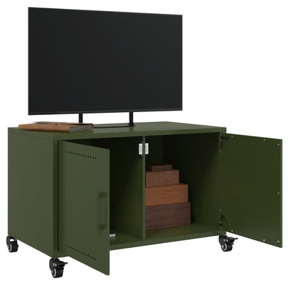 Mobile TV Verde Oliva 68x39x43,5 cm in Acciaio