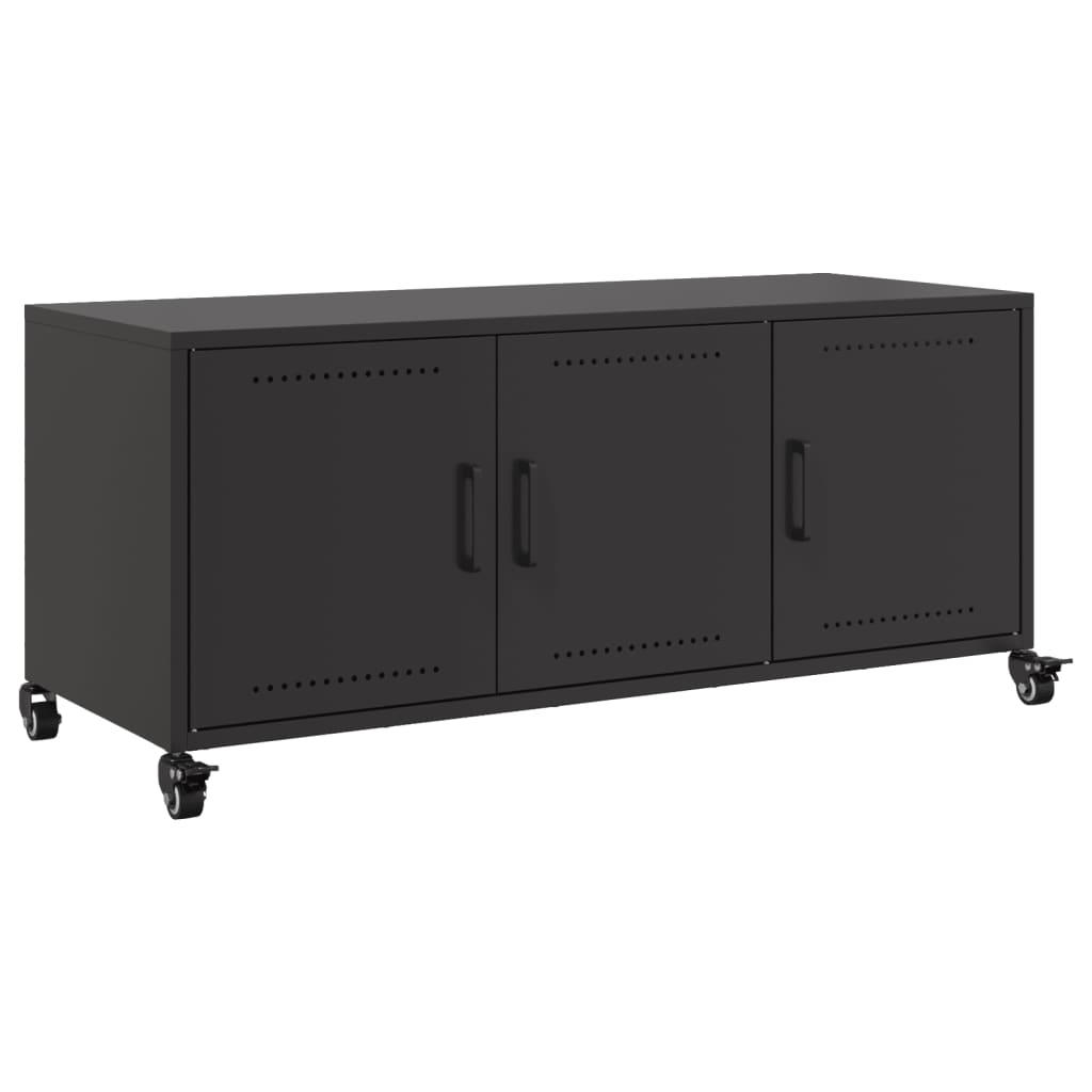 Mobile TV Nero 100,5x39x43,5 cm in Acciaio