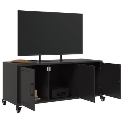 Mobile TV Nero 100,5x39x43,5 cm in Acciaio