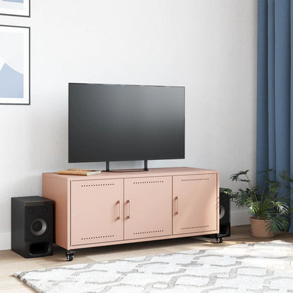Mobile TV Rosa 100,5x39x43,5 cm in Acciaio Laminato a Freddo