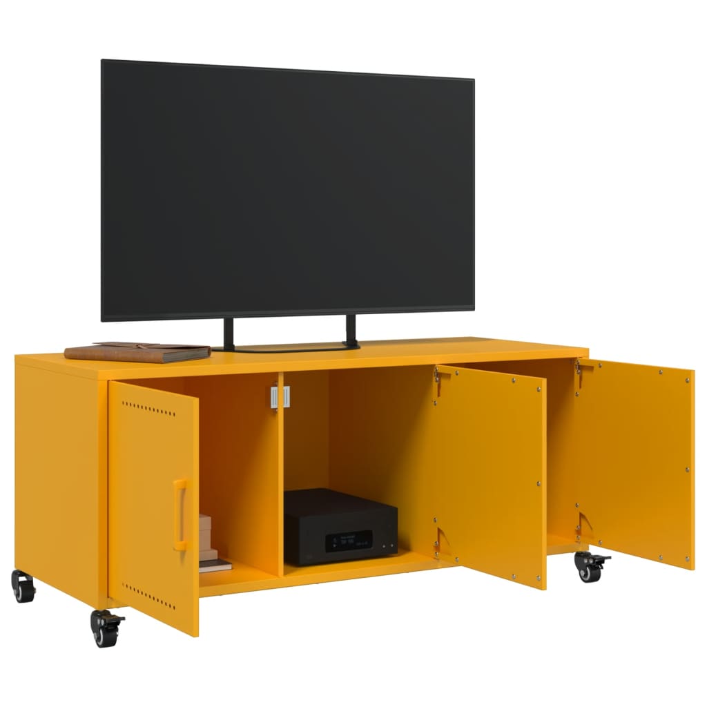 Mobile TV Giallo Senape 100,5x39x43,5 cm in Acciaio