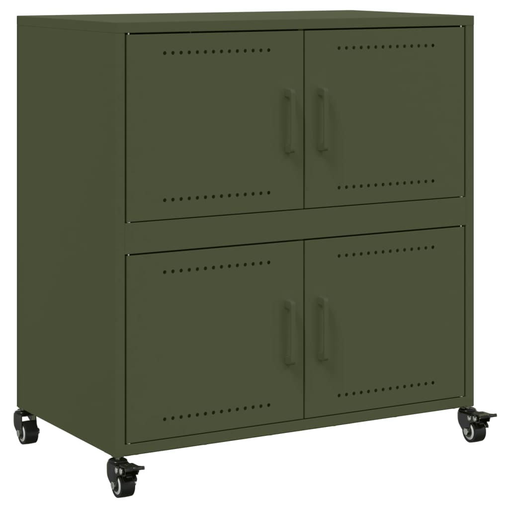 Credenza Verde Oliva 68x39x72 cm in Acciaio