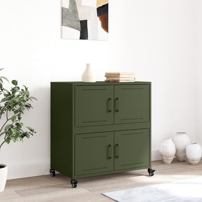 Credenza Verde Oliva 68x39x72 cm in Acciaio