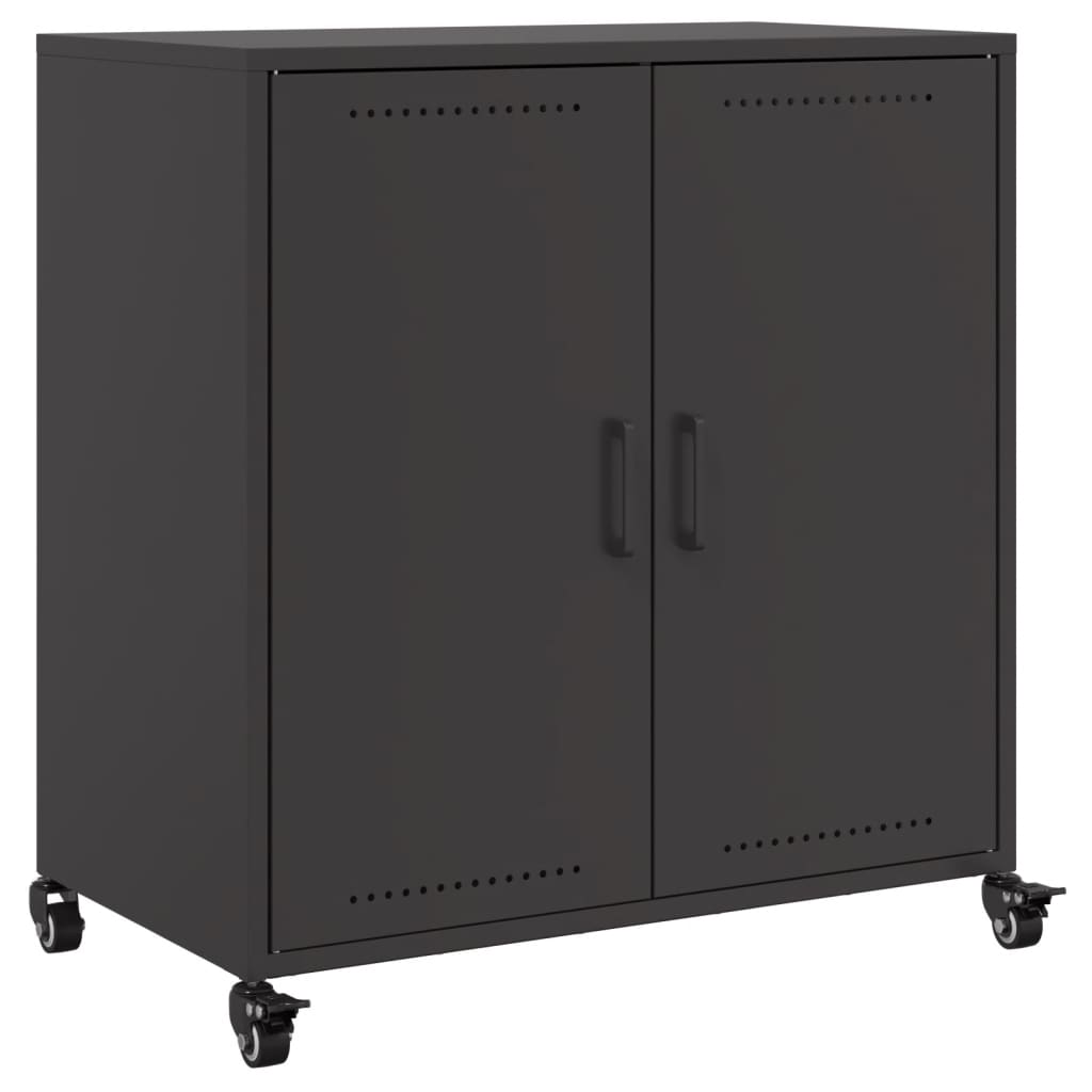Credenza Nera 68,5x39x72 cm in Acciaio