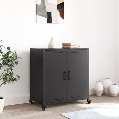 Credenza Nera 68,5x39x72 cm in Acciaio