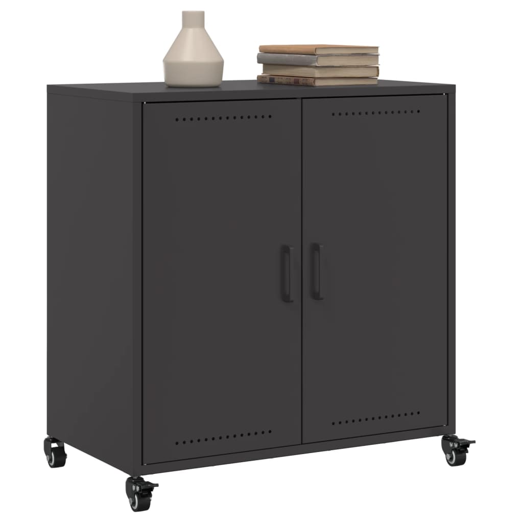Credenza Nera 68,5x39x72 cm in Acciaio