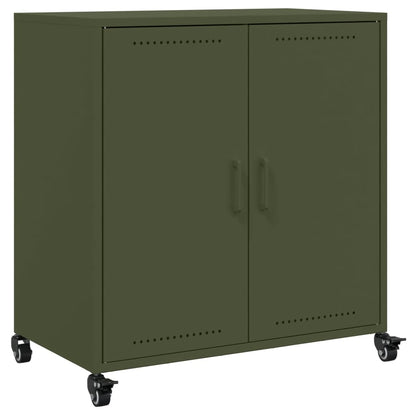 Credenza Verde Oliva 68,5x39x72 cm in Acciaio Laminato a Freddo