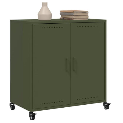 Credenza Verde Oliva 68,5x39x72 cm in Acciaio Laminato a Freddo