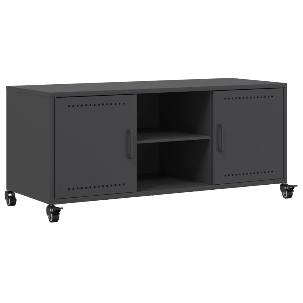 Mobile TV Nero 100,5x39x43,5 cm in Acciaio