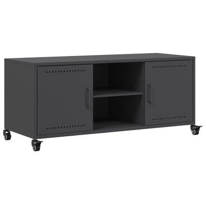 Mobile TV Nero 100,5x39x43,5 cm in Acciaio