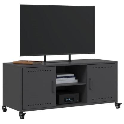 Mobile TV Nero 100,5x39x43,5 cm in Acciaio