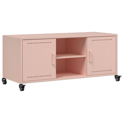 Mobile TV Rosa 100,5x39x43,5 cm in Acciaio Laminato a Freddo