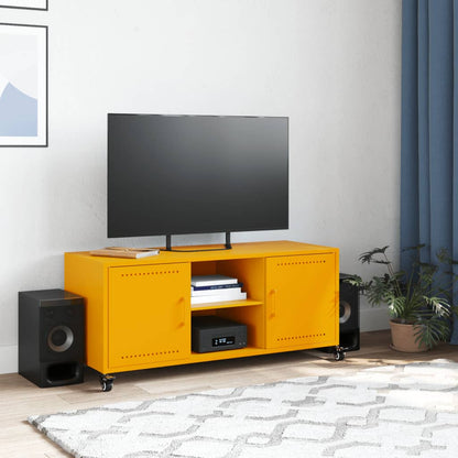 Mobile TV Giallo Senape 100,5x39x43,5 cm in Acciaio
