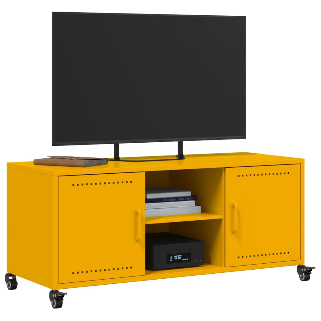 Mobile TV Giallo Senape 100,5x39x43,5 cm in Acciaio