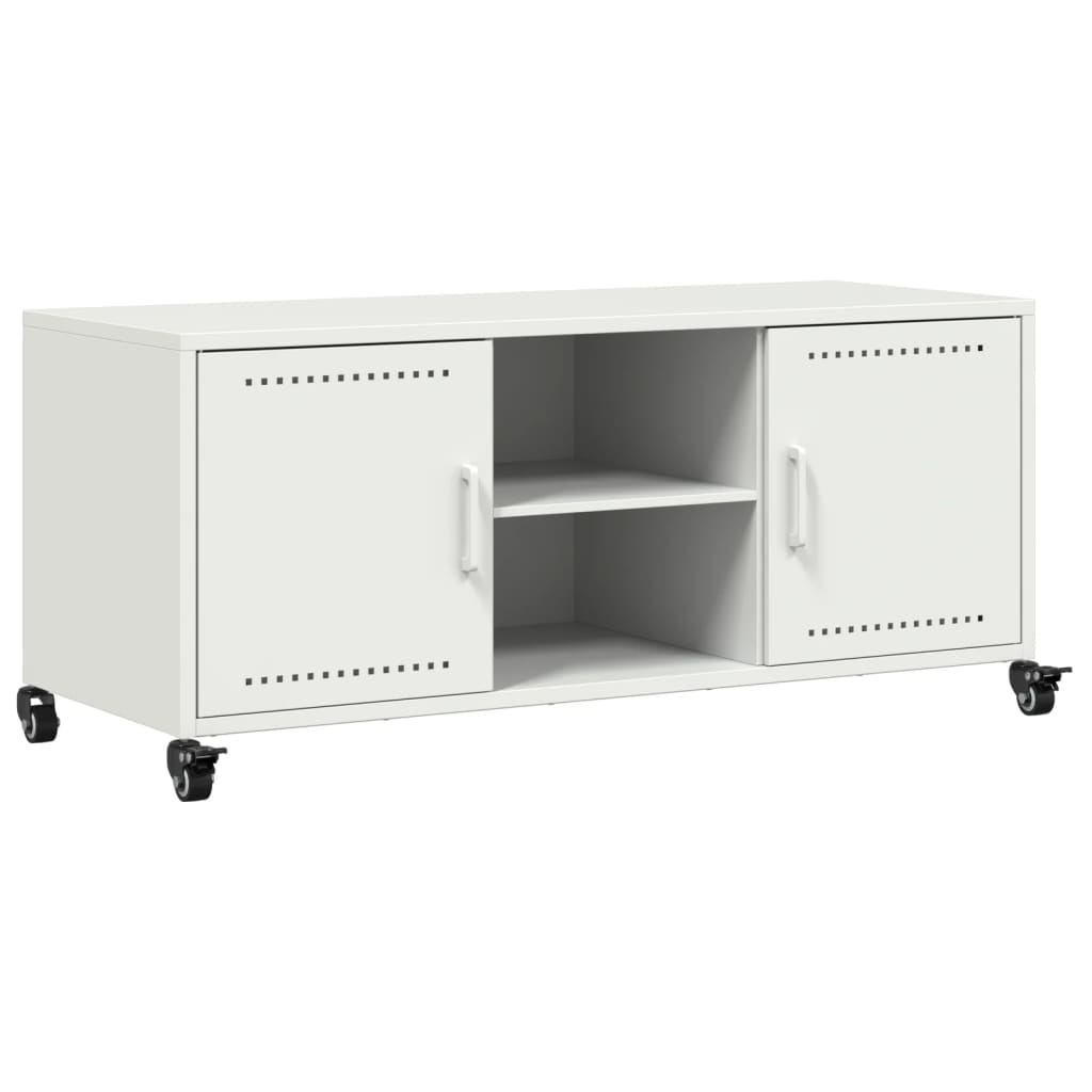Mobile TV Bianco 100,5x39x43,5 cm in Acciaio