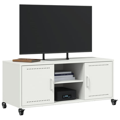 Mobile TV Bianco 100,5x39x43,5 cm in Acciaio