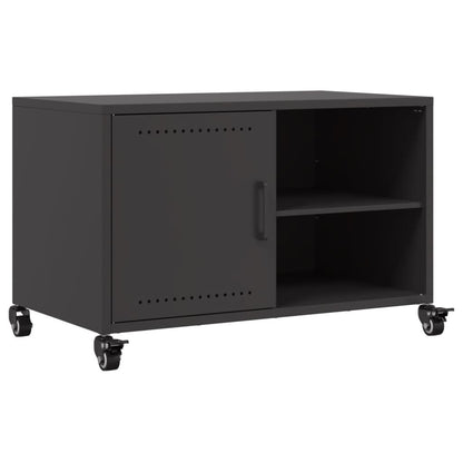 Mobile TV Nero 68x39x43,5cm in Acciaio Laminato a Freddo