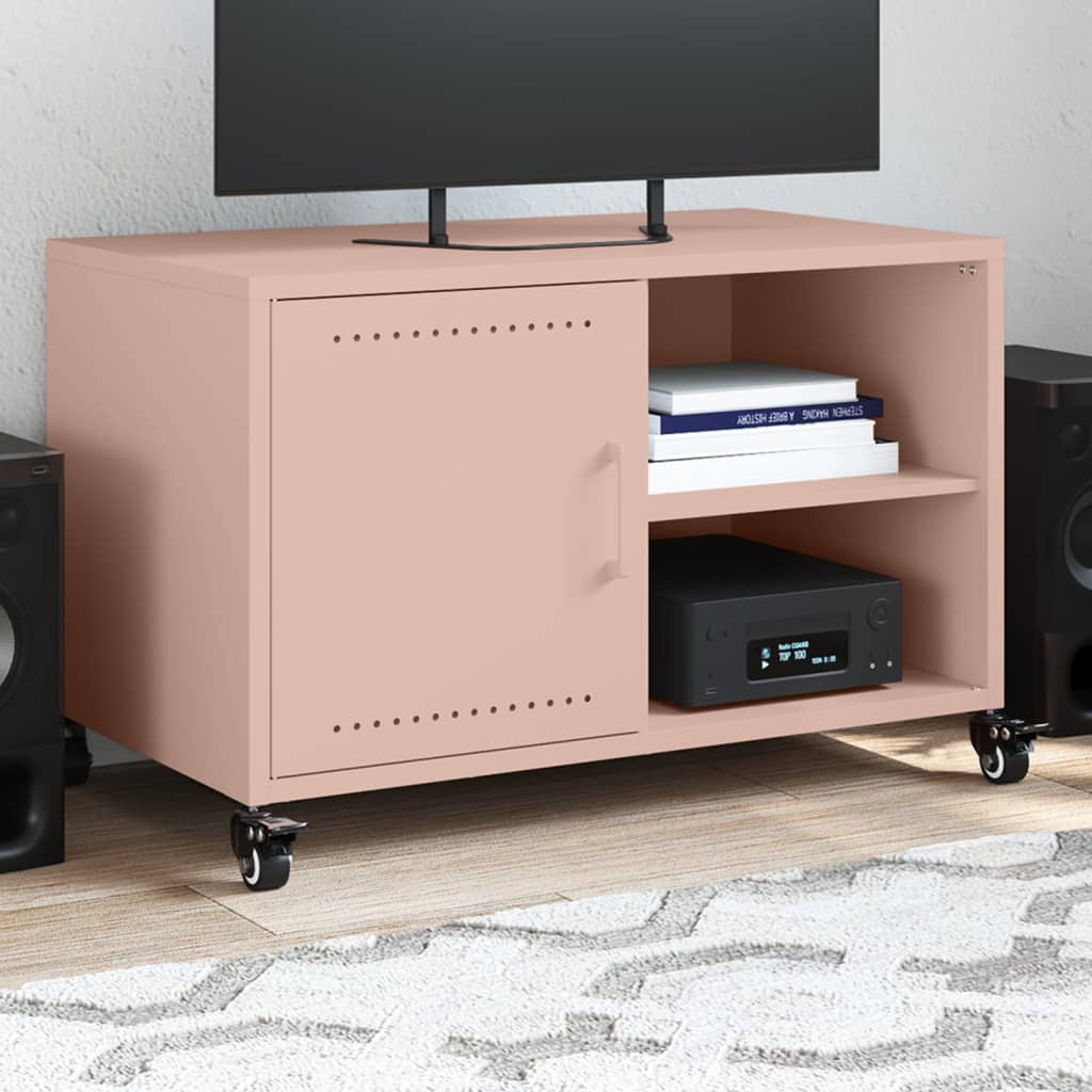 Mobile TV Rosa 68x39x43,5cm in Acciaio Laminato a Freddo