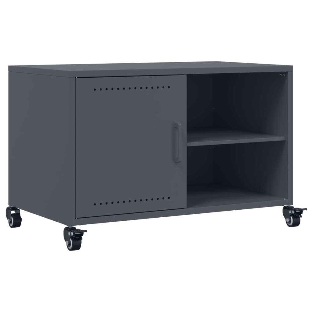 Mobile TV Antracite 68x39x43,5 cm in Acciaio Laminato a Freddo
