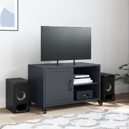 Mobile TV Antracite 68x39x43,5 cm in Acciaio Laminato a Freddo