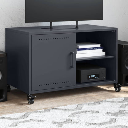 Mobile TV Antracite 68x39x43,5 cm in Acciaio Laminato a Freddo